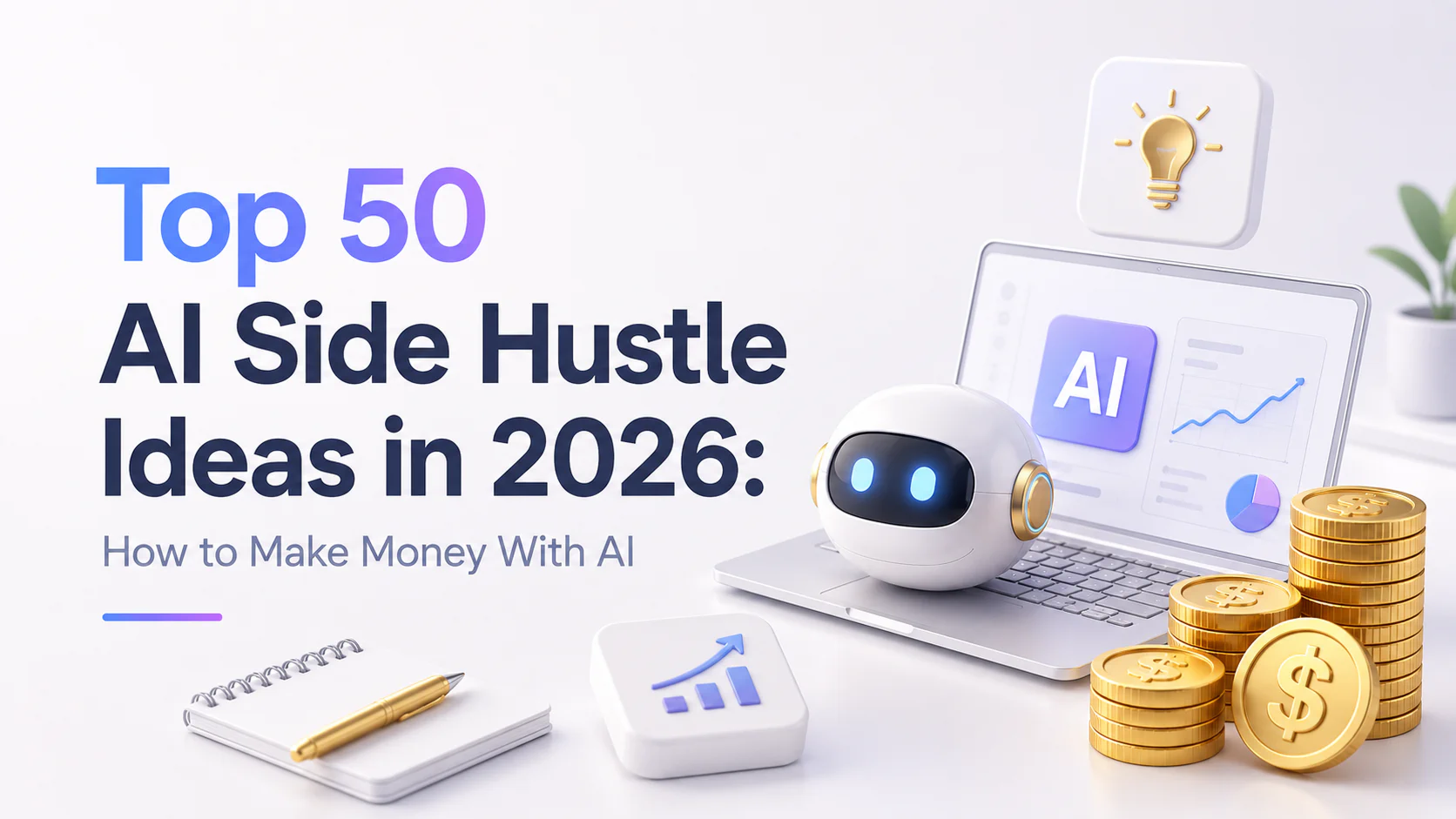 Top 50 AI Side Hustle Ideas in 2026