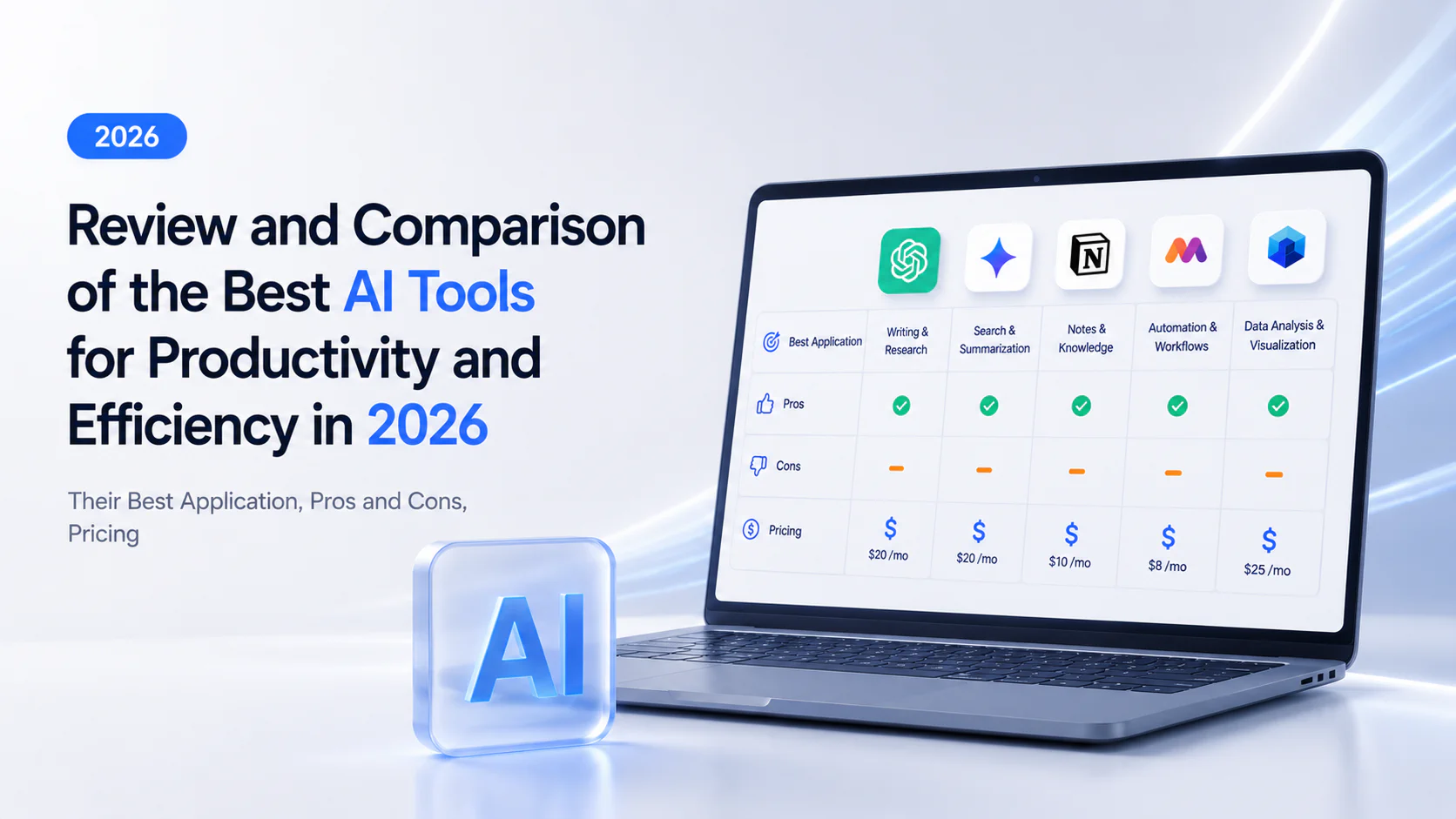 Review and Comparison of the Best AI Tools for Productivity and Efficiency in 2026